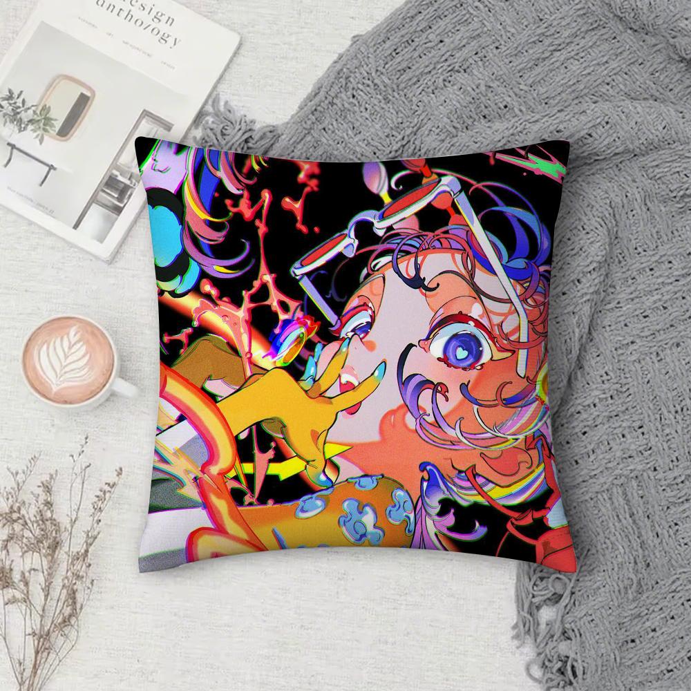 Aesthetic Art Yoneyama Mai Pillow Case Square Double-Sided Printing Short Plush Sofa Cushion Cover Bedroom Pillow