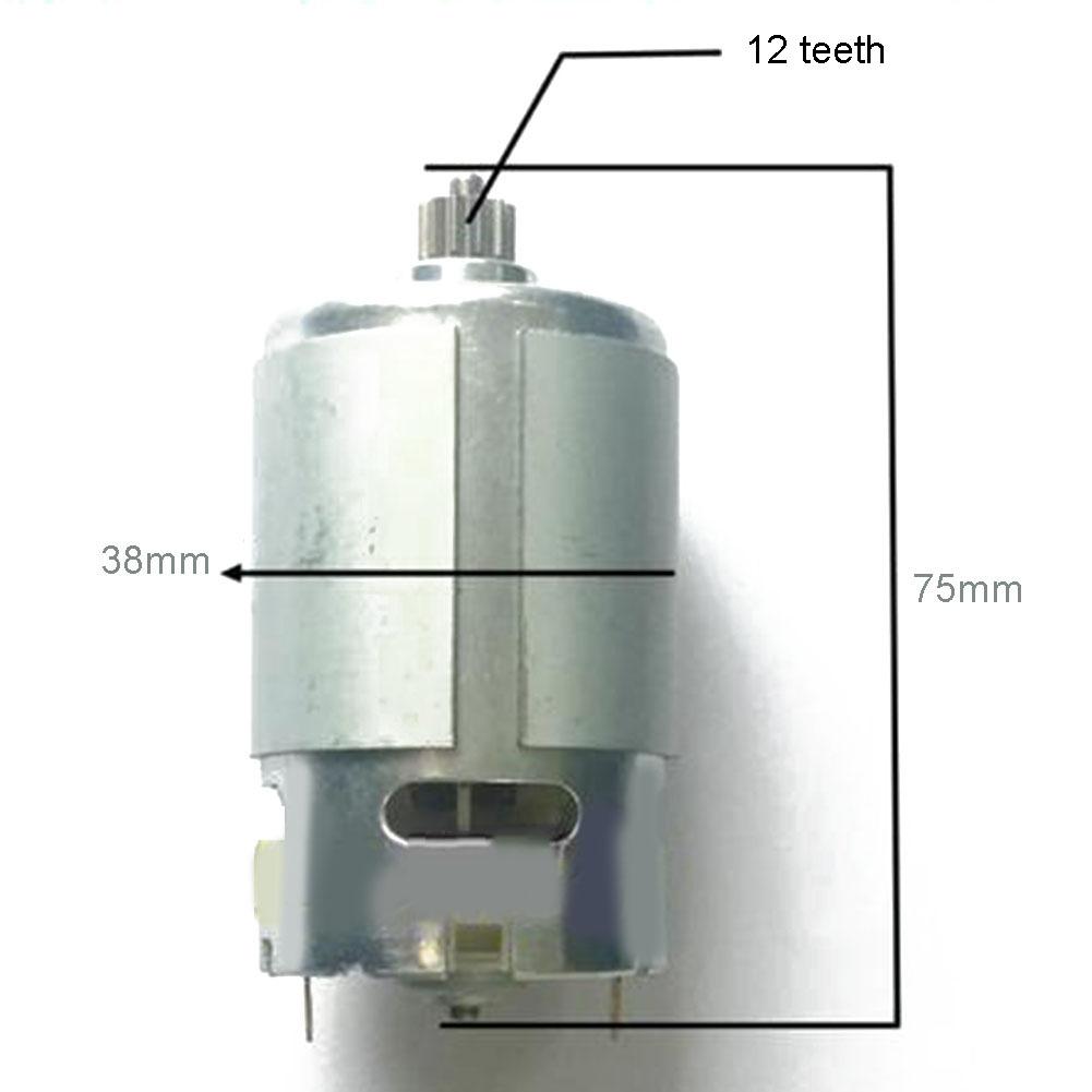 RS550 12V DC Motor With Two-Speed 12-Tooth Rotor 400-19500rpm High Torque Gear Box For Electric Drill Power Tools Motor Parts