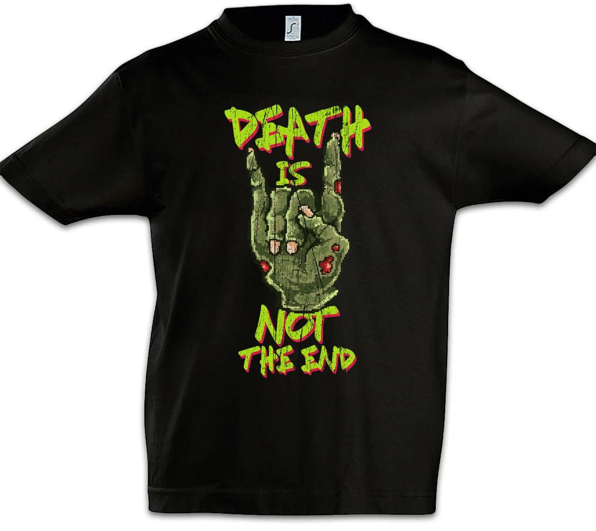 

Death Is Not The End Kids Boys T-Shirt Nerd Fun Zombie Metal Fist Fist- 140