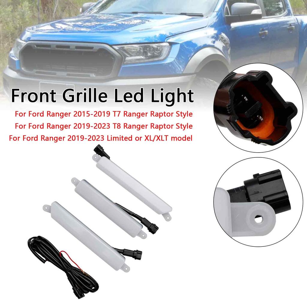 Frontstoßstangengitter Grill Weißes LED-Licht Passend für Ford Ranger 2015-2023 T7 T8