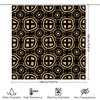 Gold Black Bath Shower Curtain Decorative Print Waterproof Home Bathroom