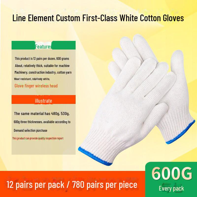 Cotton Yarn Work Gloves for Construction and Labor Protection