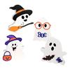 Cute Wooden Ghost Signs Halloween Indoor Tiered Tray Decor Ghost Theme Tabletop Centerpiece for Party Home Kitchen Shelf Decor