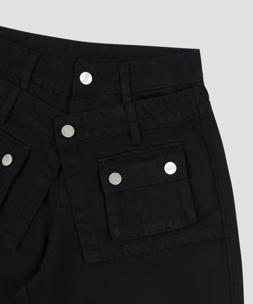 Beodeonteu Garment Dyed Multi-Pocket Layered Pants [Black]