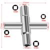 4 In 1 Universal Faucet Wrench Square Key Plumber Bathroom Wrench  For Gas Electric Meter Cabinets Bleed Radiators