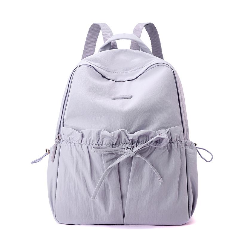 Niche Design Women's Drawstring Bow Backpack Simple Sports Backpack