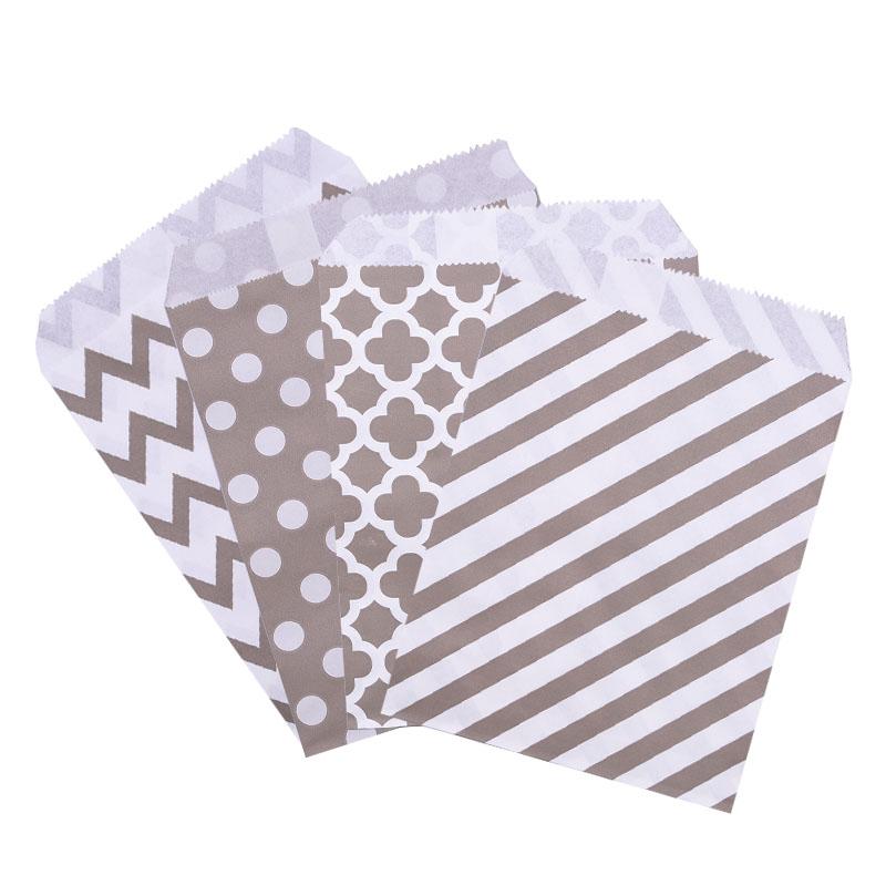 25/50pcs Mixed Style Paper Bags Wedding Party Favor Cookie Candy Gift Bags Food Packaging Birthday Party Decoration Supplies