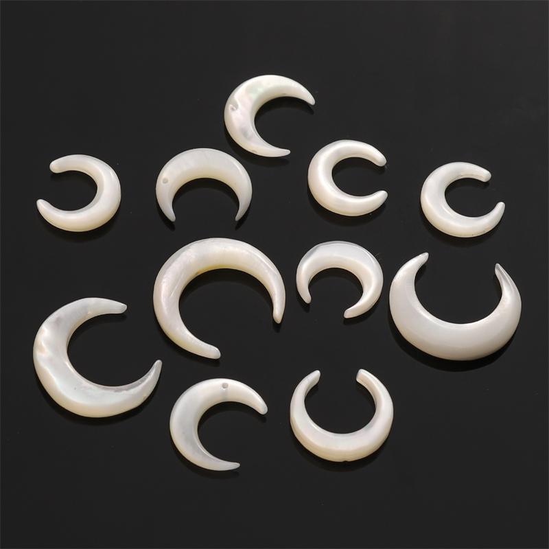 1pc/bag Natural White Shell Crescent Shaped Beads DIY Bracelet Necklace Earrings Jewelry Accessories
