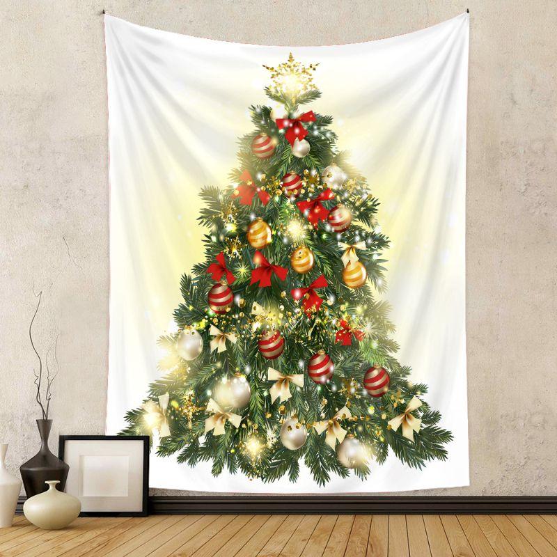 White Pine Tree Wall Tapestry Realistic Green Evergreen Conifer Minimalist Simple Nature Botanical Holiday Decor Durable