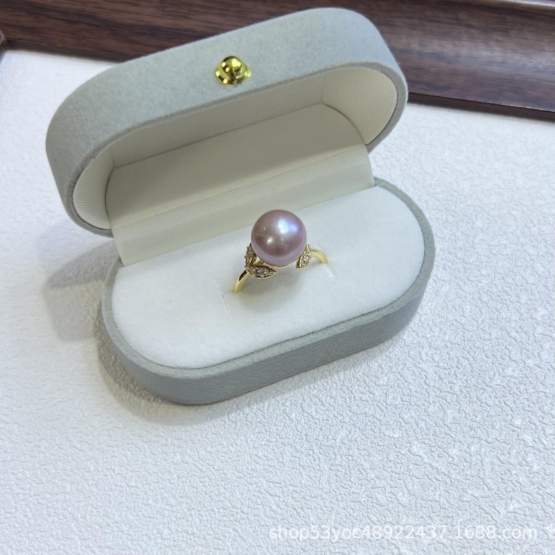 11-12mm Purple Freshwater Pearl Ring, Gold-Plated Copper, Versatile Design, DIY. Adjustable Open Size фиолетовый