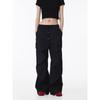 Black of Exit American-Style Three-Dimensional Cut Pleated Straight Casual Pants Unisex Trendy Wide-Leg Black Trousers