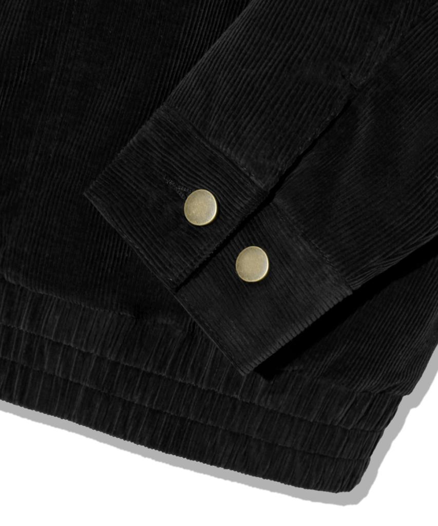 Trillion Sherpa Corduroy Studded Western Jacket_Black