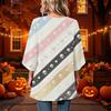 Women's Halloween Print Casual Top, Round Neck, Three-Quarter Sleeve, Loose Fit