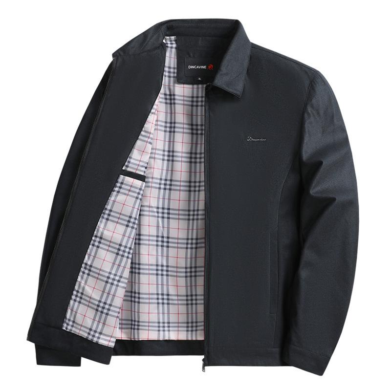 

Новое весенне-осеннее пальто для среднего и пожилого возраста, куртка, деловая повседневная куртка, свободная, для папы среднего возраста 5XL чёрный