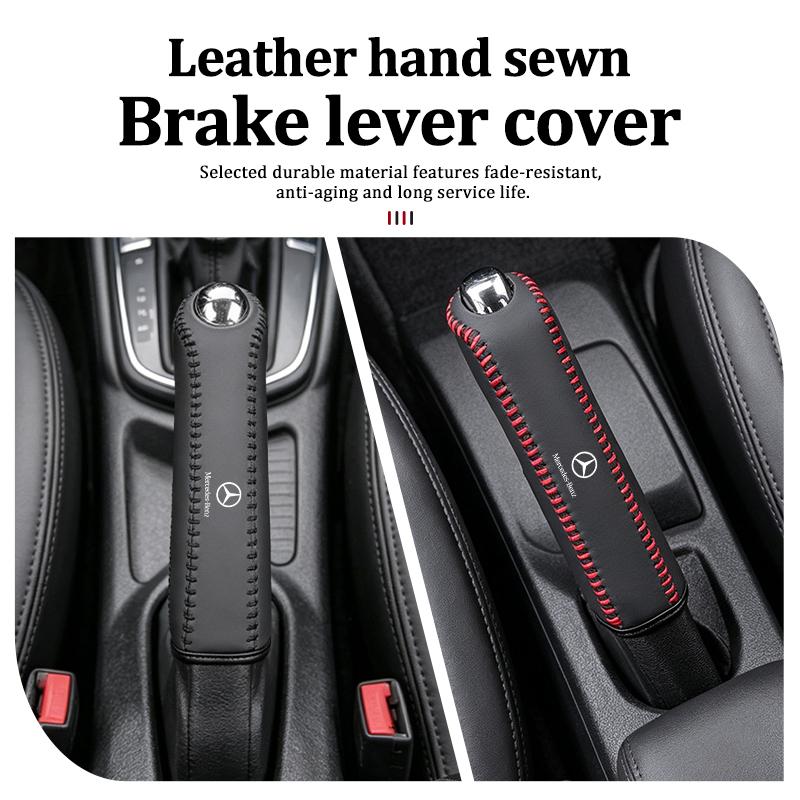 DUJF1 For Benz Car Handbrake Cover Protective Sleeve Handbrake Anti-Slip Hand Brake Protection AMG Exclusive A C E R V Class CLA CLS