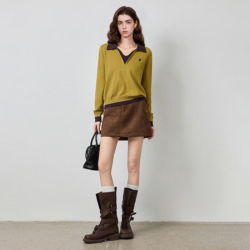 CHUYU Women's Polo Collar Knit Sweater