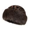 Retro Leopard Print Plush Bucket Hat Women's Autumn and Winter New Small Face Thickened Warm Ear Protection Mongolian Hat