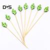 100 Pcs Food Picks Disposable Bamboo No Harm Cactus Shape Salad Sticks for Banquet