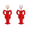 Pendientes Creativos para Mujer Regalo Lindos Únicos de Cangrejo Tachuelas Dibujos Animados Moda Langosta Colgantes Para Niñas Damas