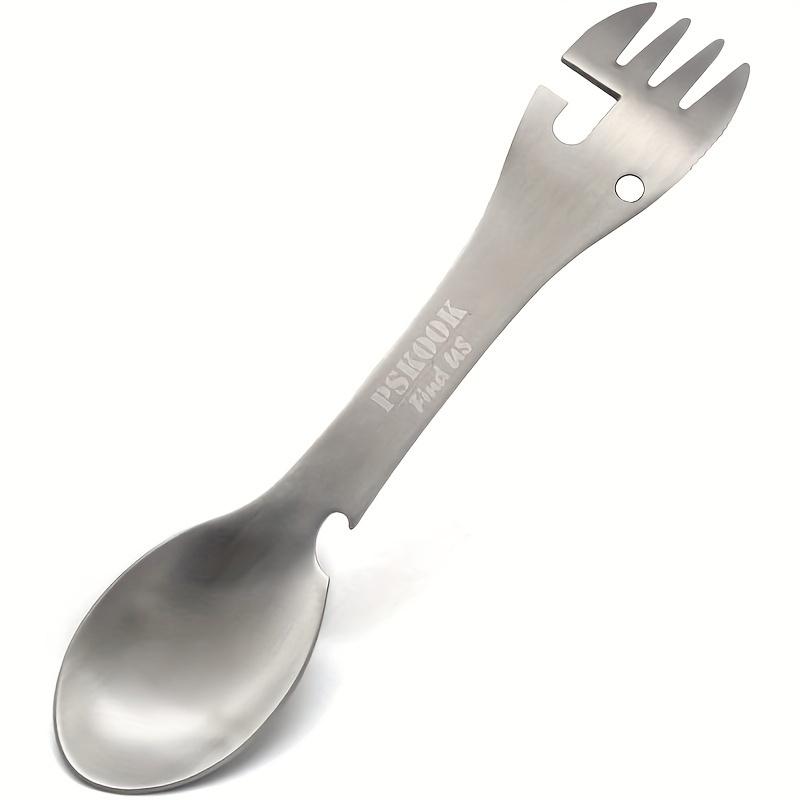 

PSKOOK Outdoor Survival Tools 5 in 1 Camping Multi-functional EDC Kit Practical Fork Knife Spoon Bottle/Can Opener