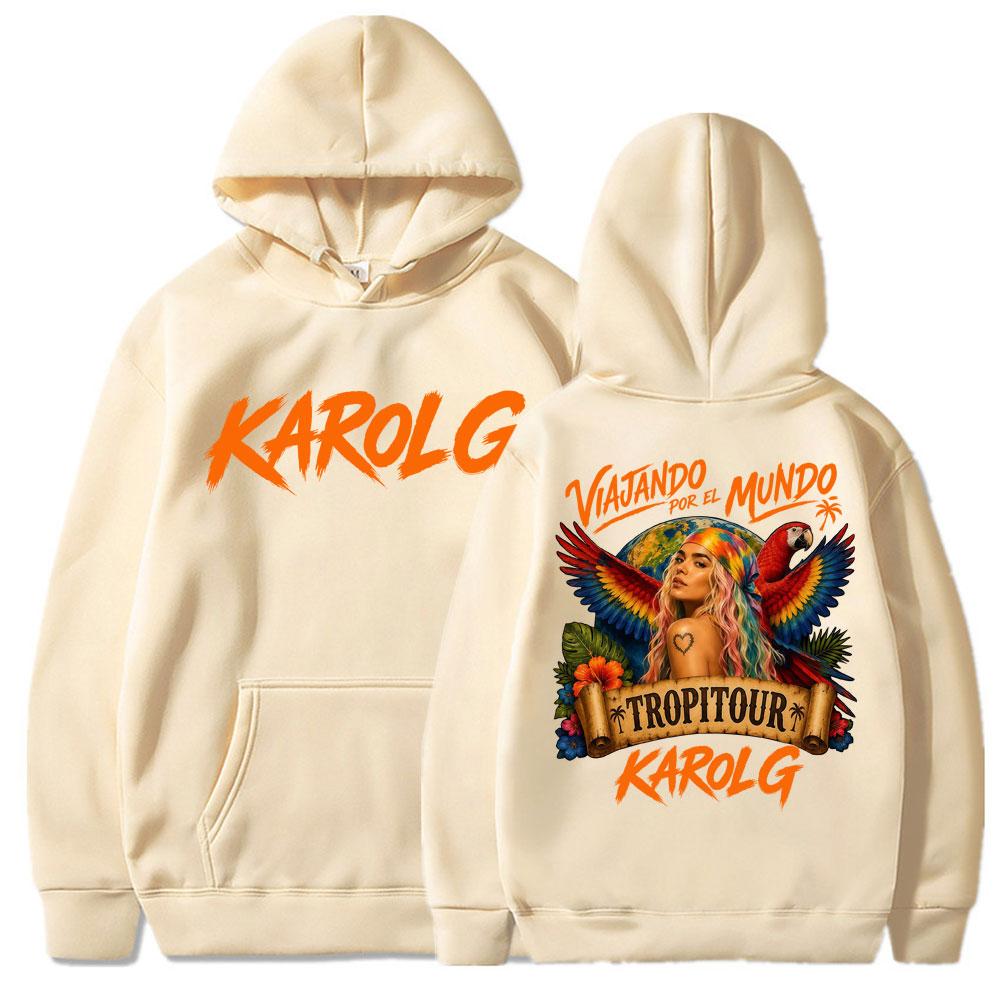 Karol G Tropicoqueta Tour Album  Hoodie Men Women Popular Fashion Sweatshirts Oversized Casual Fleece Sportwear Fans Gifts