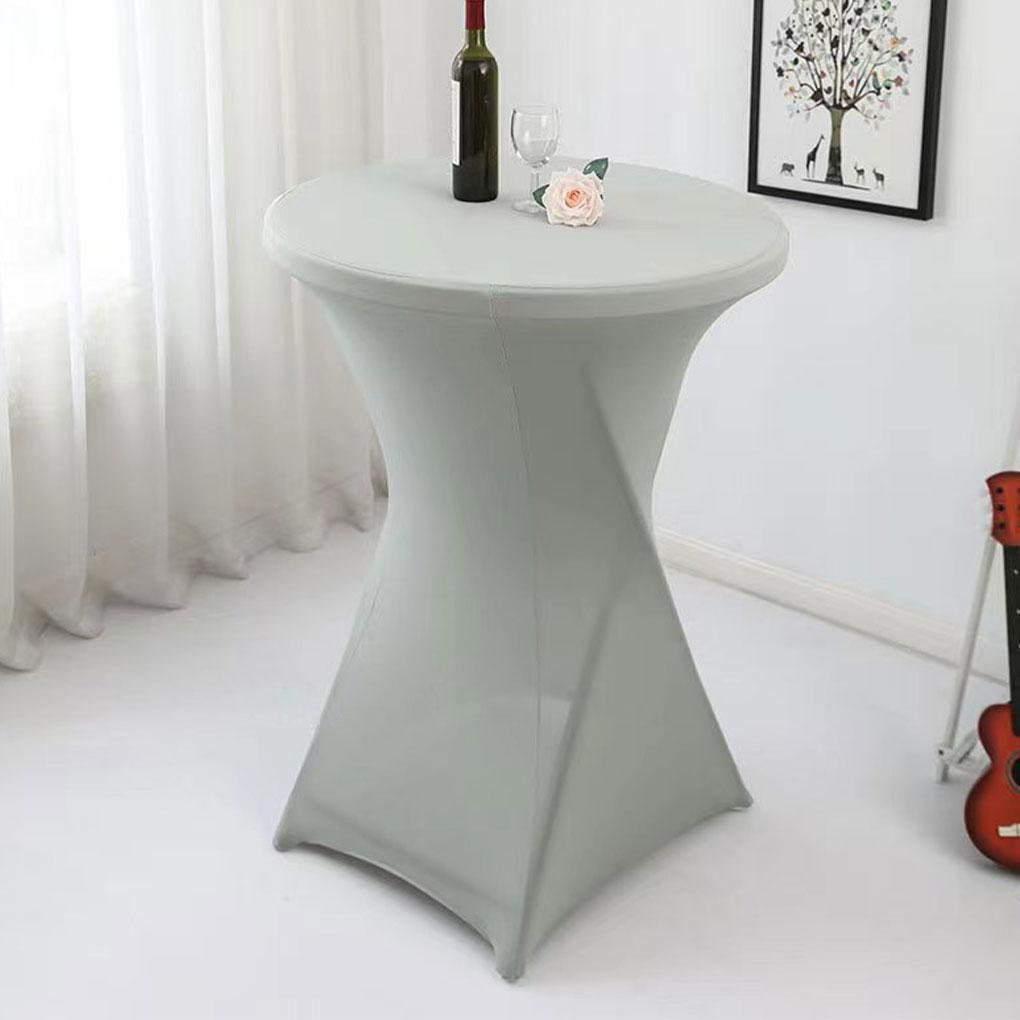 Easy Care Elastic Cocktail Table Set Fitting For Hotel Wedding Party Hotel Wedding Party Table Cover