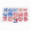 210Pcs/Box Red & Blue Crimp Terminals, Semi-insulated Spade Wire Connectors