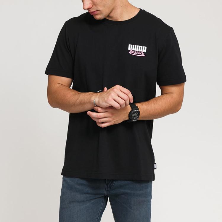 Puma X Von Dutch Co-Branded Logo Sports Crew Neck Short Sleeve T-Shirt Men Tops Black 598322-01