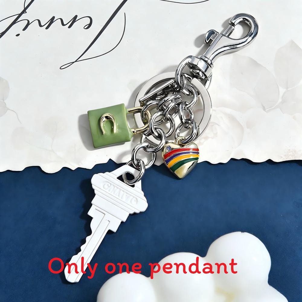 Creative Keychain With Heart Shape Pendant For Fashion Enamel Keyring Gifts For Teens