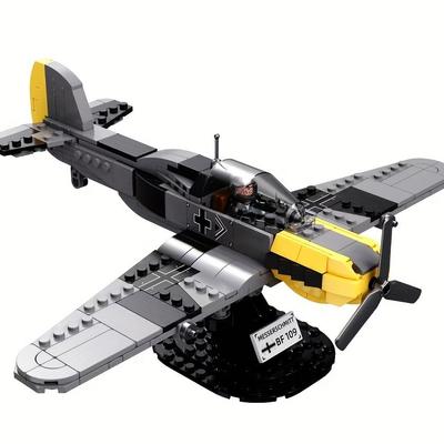 327 Adet Tuğla Oyuncaklar II. Dünya Savaşı Alman BF-109 Savaşçı Modeli Askeri Asker Silah Savaş Gemisi Tekniği Yapı Taşları Oyuncak Hediye