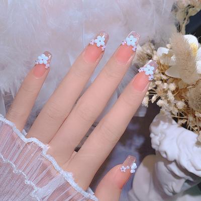 Nageldekoration Einfach aufzukleben DIY Weiße Fünfblattblume Kleine Nagelverzierung