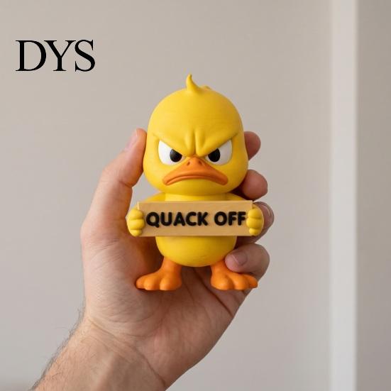 Sculpted Duck Gifts Angry Figurine Collection, Funny Yellow Desktop Ornament, Cute Grumpy Small Plastic Statues Statue for Home Office Car Dashboard