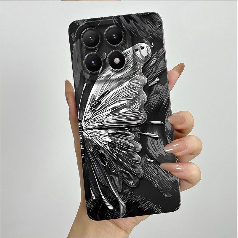 New For Xiaomi 15T Pro 15TPro Xiaomi15TPro Phone Case Aesthetic Pretty Butterfly Flowers Soft Silicone Shockproof Back Cover