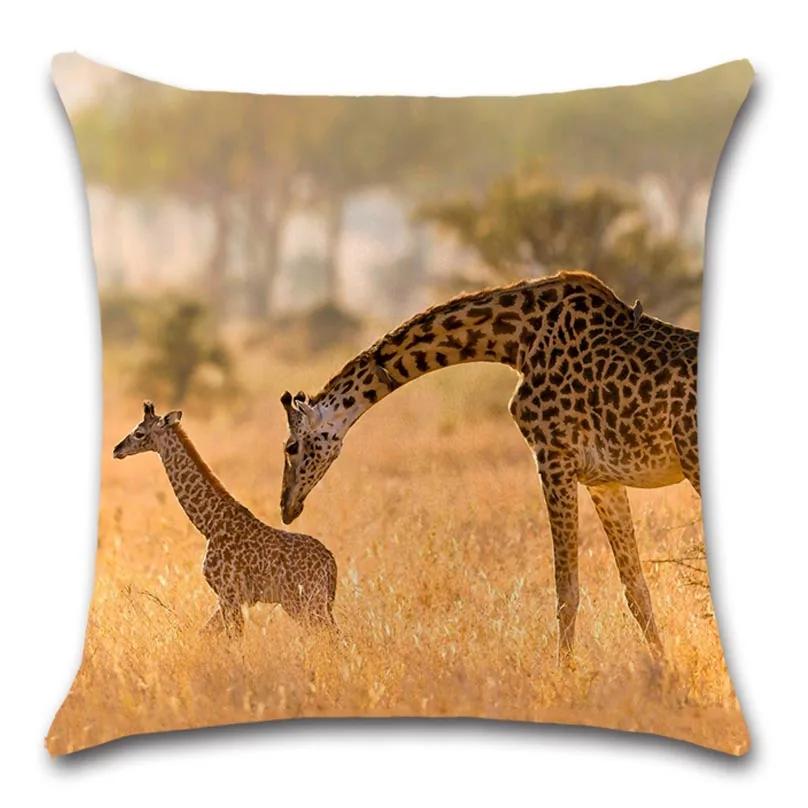 Cushion Cover for Home Decoration, Animal, Giraffe, Big Cat, Zebra, for Sofa, Chair, Car Seat, Friend, Bedroom, Gift