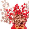 Traditional Chinese Year Decoration Tree Bonsai Plastic Berries Branches Ceramic Vase Decor for
