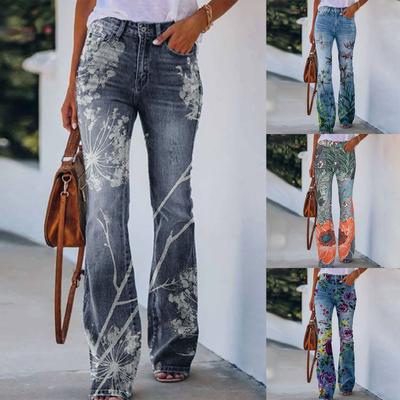 Pantalones casuales de pierna ancha para mujer, pantalones de pierna recta, pantalones de cintura alta sin cinturón