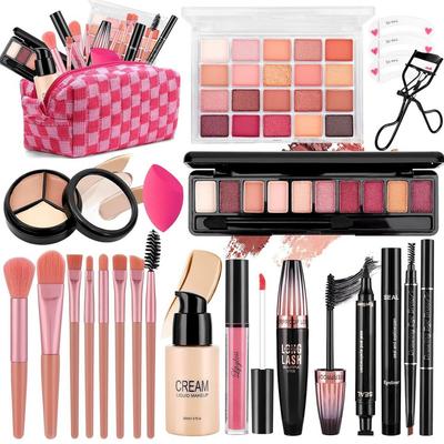The Women's Makeup Kit Includes Foundation, Eyeshadow, and a Travel-friendly All-in-one Gift Set. It Is a Birthday and Mother's Day Gift. 1 Pcs