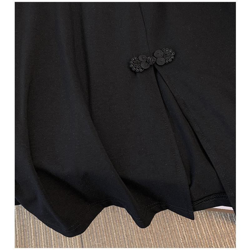 Plus Size Women's T-shirt Vintage Long T-shirt Short Sleeve Tops Summer