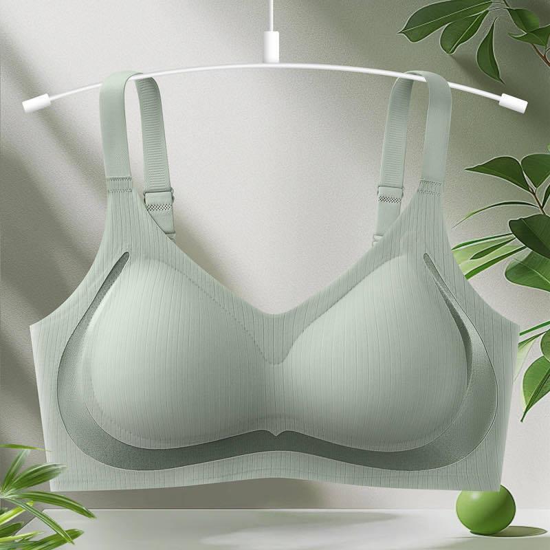Cloud-Like Seamless Soft Support Bra: Lifts, Gathers, Fixed Cups, Wireless, Comfortable Back