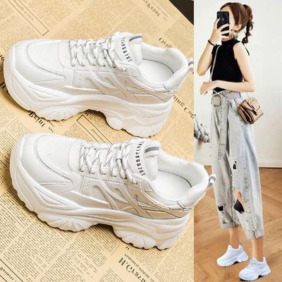 Dad Shoes Damen 2026 Neue Frühjahrs- und Herbstschuhe Sportschuhe und Freizeitschuhe mit dicker Sohle Damenschuhe