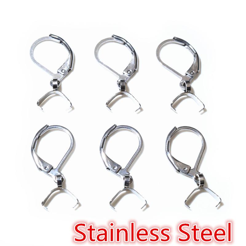 10pcs 316 Stainless Steel Black Gold Color Earring Hooks Wire DIY Earring Clips Hooks for Jewelry Making Accessories