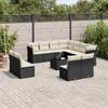 Vidaxl 12-Cz. Garden Furniture Set, With Cushions, Black, Poly Rattan