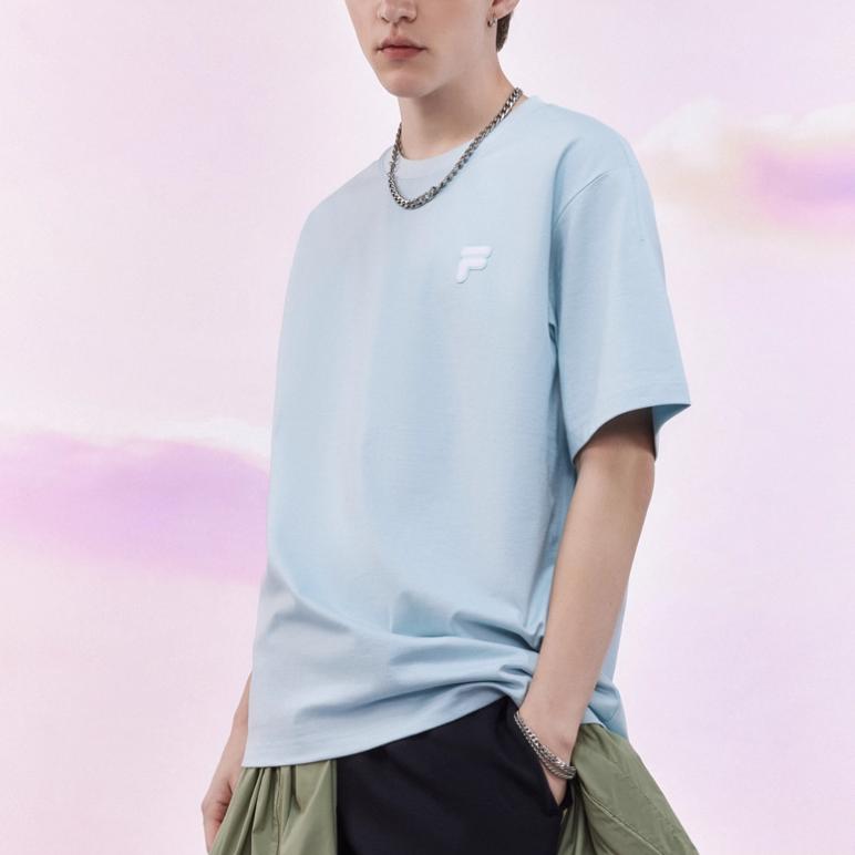 Fila Fusion FOB Series SS24 Solid Color Multi-Color Sports Loose Pullover Round Neck Short Sleeve Breathable T-Shirt Unisex Tops T11U423112F-LB