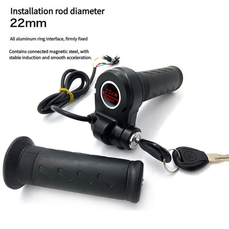 Throttle Grip Accelerator Twist Grip Controller for Electric Bike Rainproof Construction and Vibration Resistant Texture