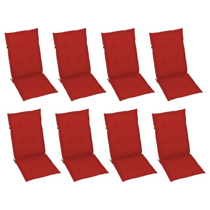 Exclusive House - Garden Reclining Chairs and Cushions Set of 8 Acacia Grey
