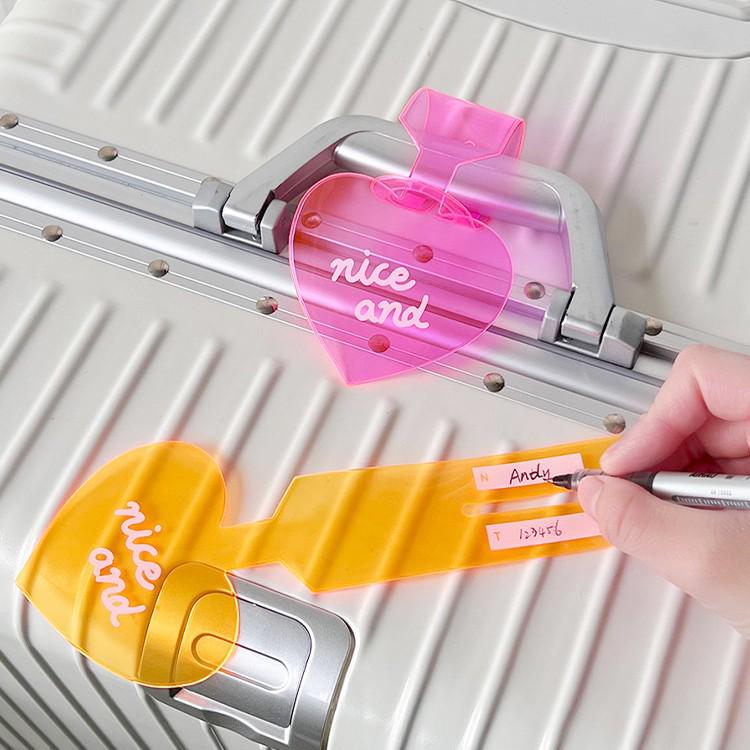 Fluorescent Anti-Lost Luggage Tag & Airplane Check-In Stickers for Creative Suitcases