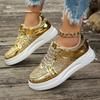 Women's Sequin Fashion Trend Sneakers Casual Sports Shoes Breathable Lightweight Large Flat Women's Shoes Zapatos De Mujer