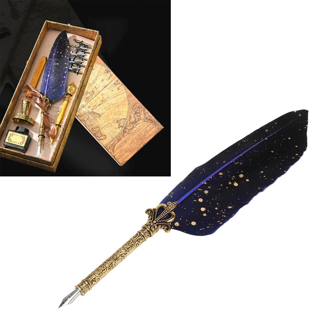 Quill Pen Set Exquisite Retro Smoothing Writing   Pen Caligraphy Pen Kit with Multiple Replacement Nibs