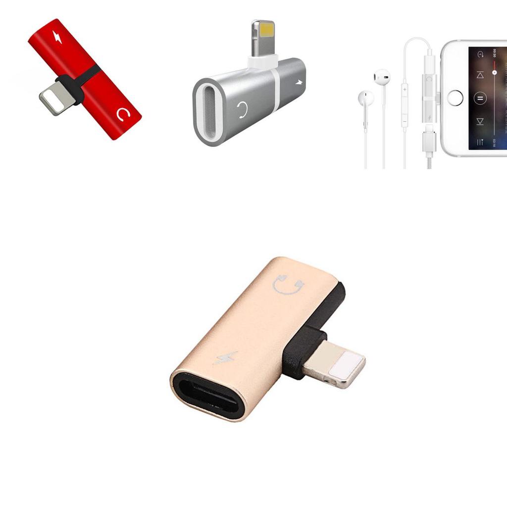 For Iphone X 8 7 2 In 1 Adapter Aux Splitter Audio Headphone Charge Cord Cable Charge