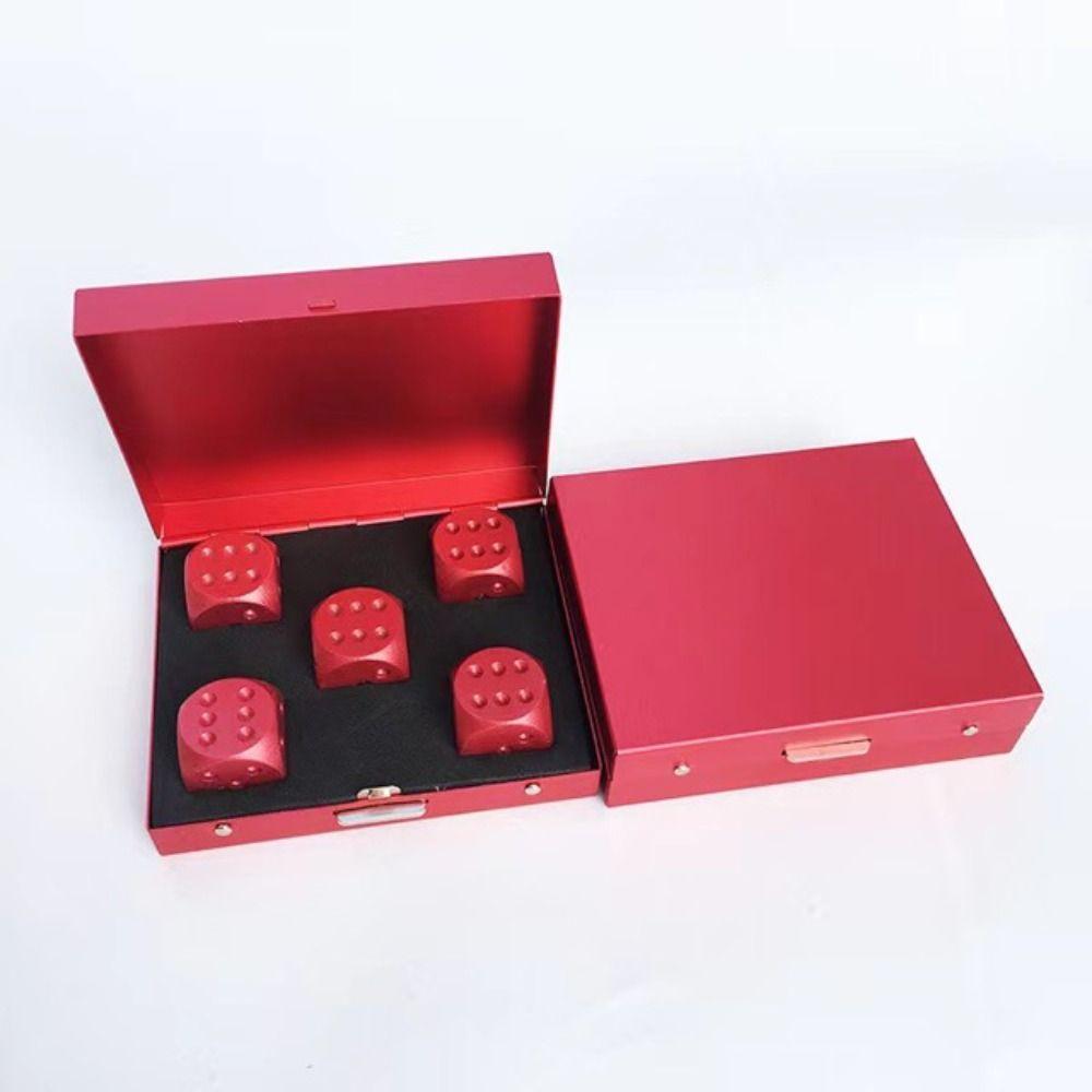 6 Sided Metal Solid Dice with Case Rounded Corners Dice Set  Entertainment Appliances